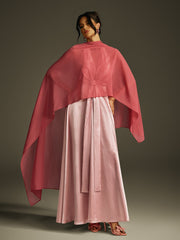 Robe longue châle dos nu