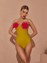 Maillot de bain une pièce à fleurs jaune