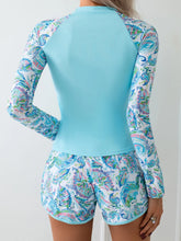 Athletic Long Sleeve Bikini Set Swim & Printed Sports Swimwear Two-Piece for Swimming Surfing