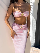 Resort Bandeau Bikini Set with Knot Detail & Starfish Accent Swimsuit Cover Up Three Piece Swim