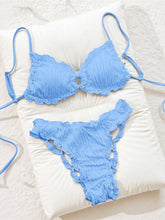Wrinkled Crinkled Frilled Bikini Two-pieces Bikini Set