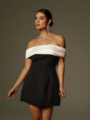 Off Shoulder Bow Mini Dress