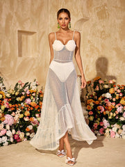 Spaghetti Cutout Lace Maxi Dress