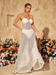 Spaghetti Cutout Lace Maxi Dress