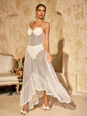 Spaghetti Cutout Lace Maxi Dress