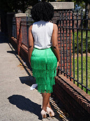 High Waisted Fringe Skirts