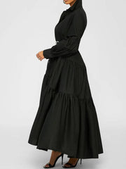 Loose Solid Long Shirt Dresses