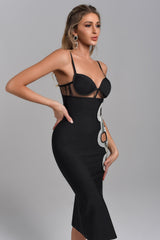 Diamonate Midi Bandage Dress