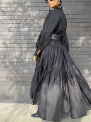 Loose Solid Long Shirt Dresses