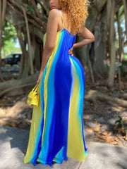 Ombre Spaghetti Strap Maxi Dresses