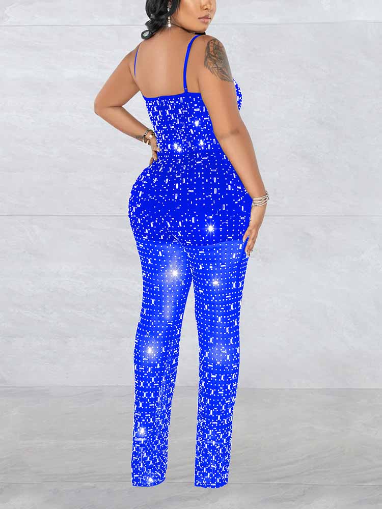 Combinaison en résille à strass 