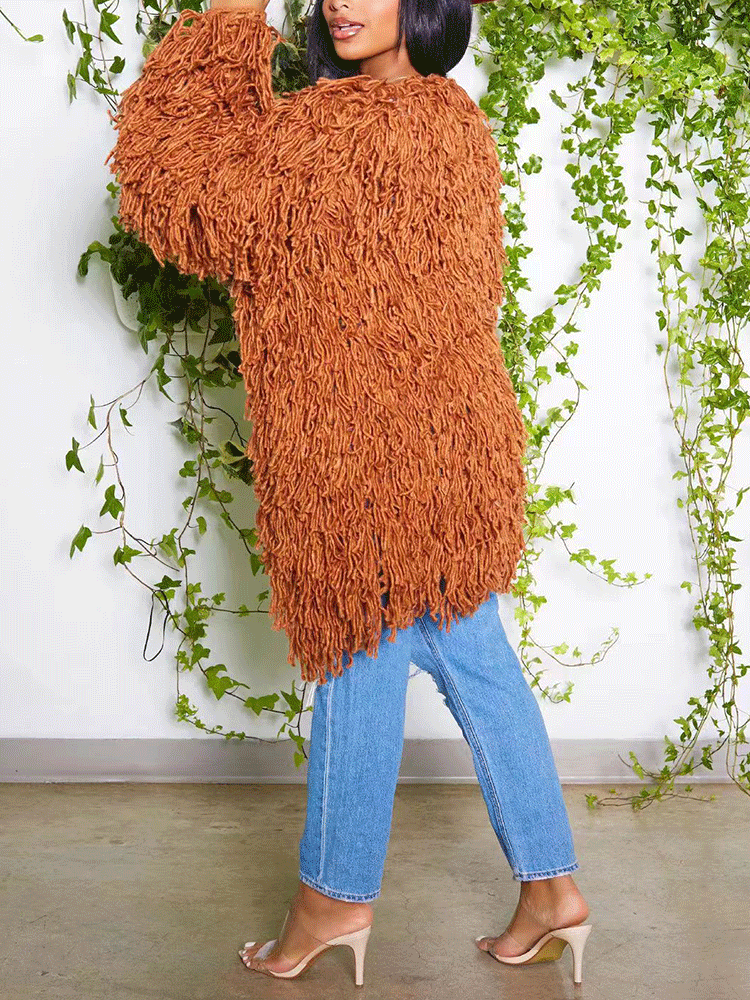 Fringe Knitted Sweater Cardigans