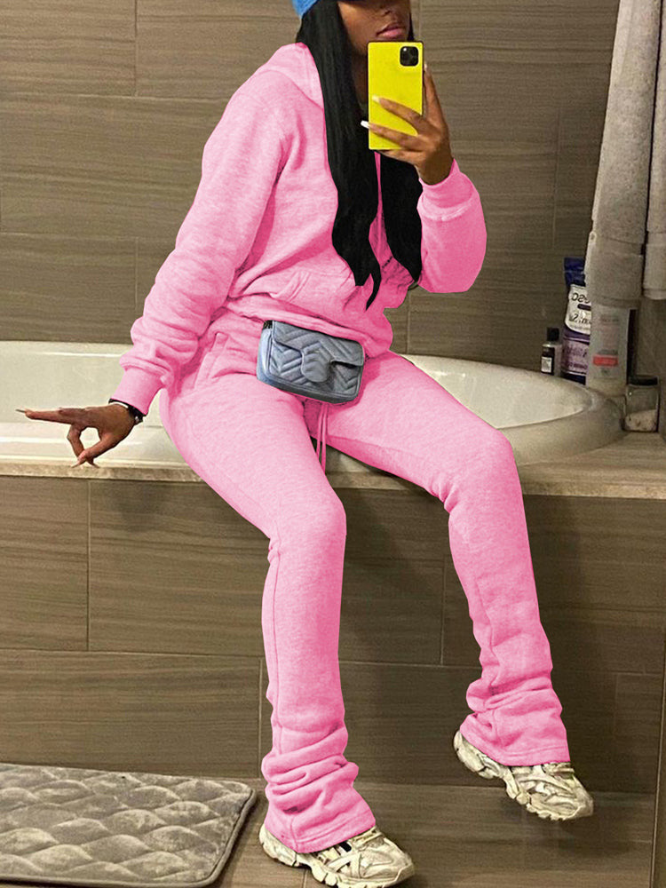 Hoodie Drawstring Pants Set
