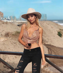 Haut dos nu métallisé Fever