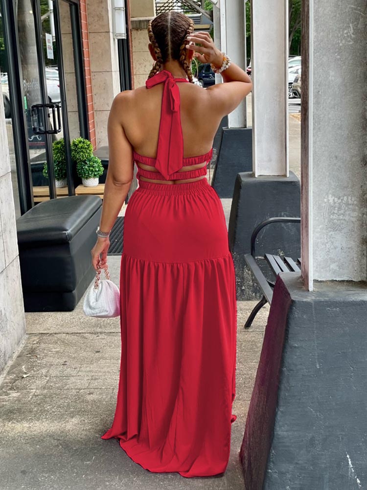 Halter Backless Maxi Dresses