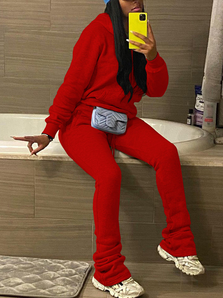 Hoodie Drawstring Pants Set