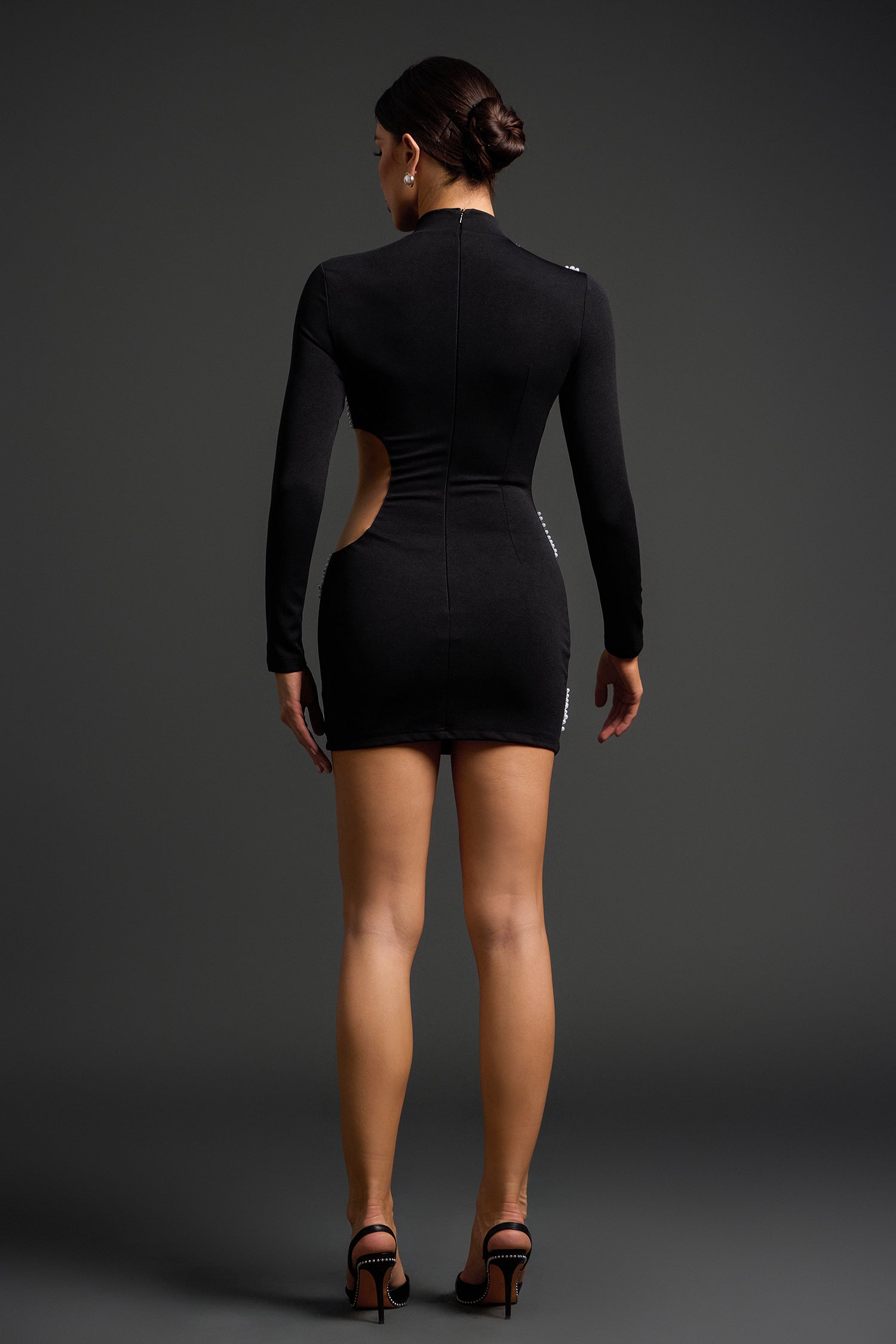 Long Sleeves Pearl Mini Dress