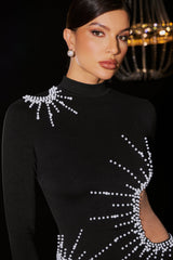 Long Sleeves Pearl Mini Dress