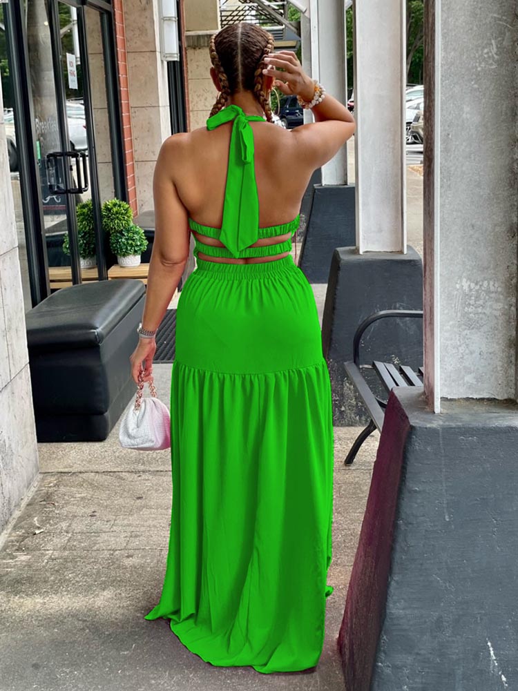 Halter Backless Maxi Dresses