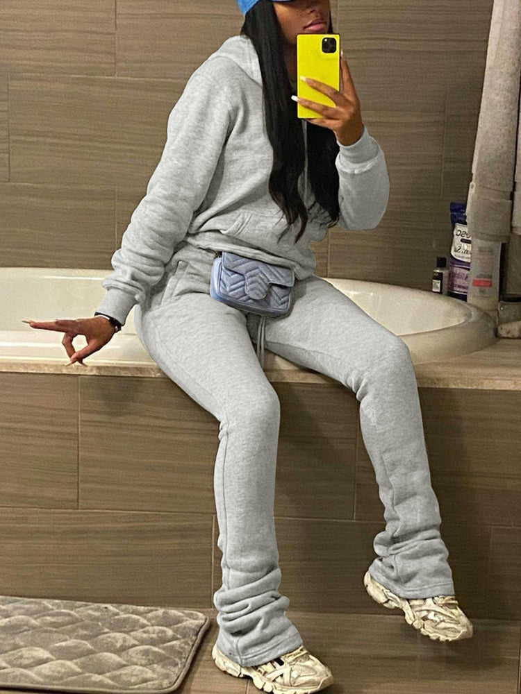 Hoodie Drawstring Pants Set