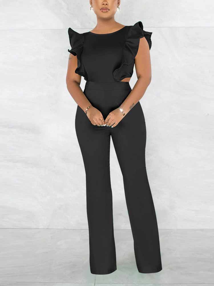 Ruffle Detail Jumpsuits