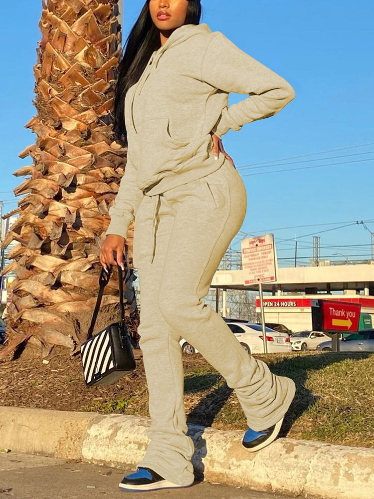 Hoodie Drawstring Pants Set