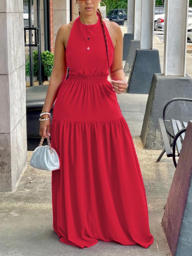 Halter Backless Maxi Dresses