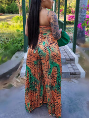 Printed Pleated Jumpsuits