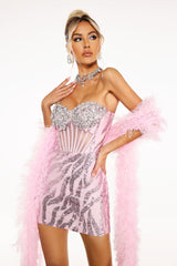 Diamante Strapless Mini Dress
