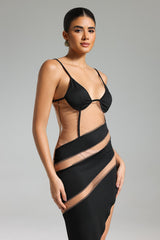 Halter Patchwork Mesh Dress