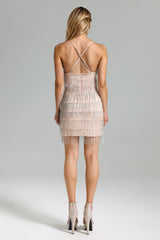 Halter Tessal Mini Dress - Silver