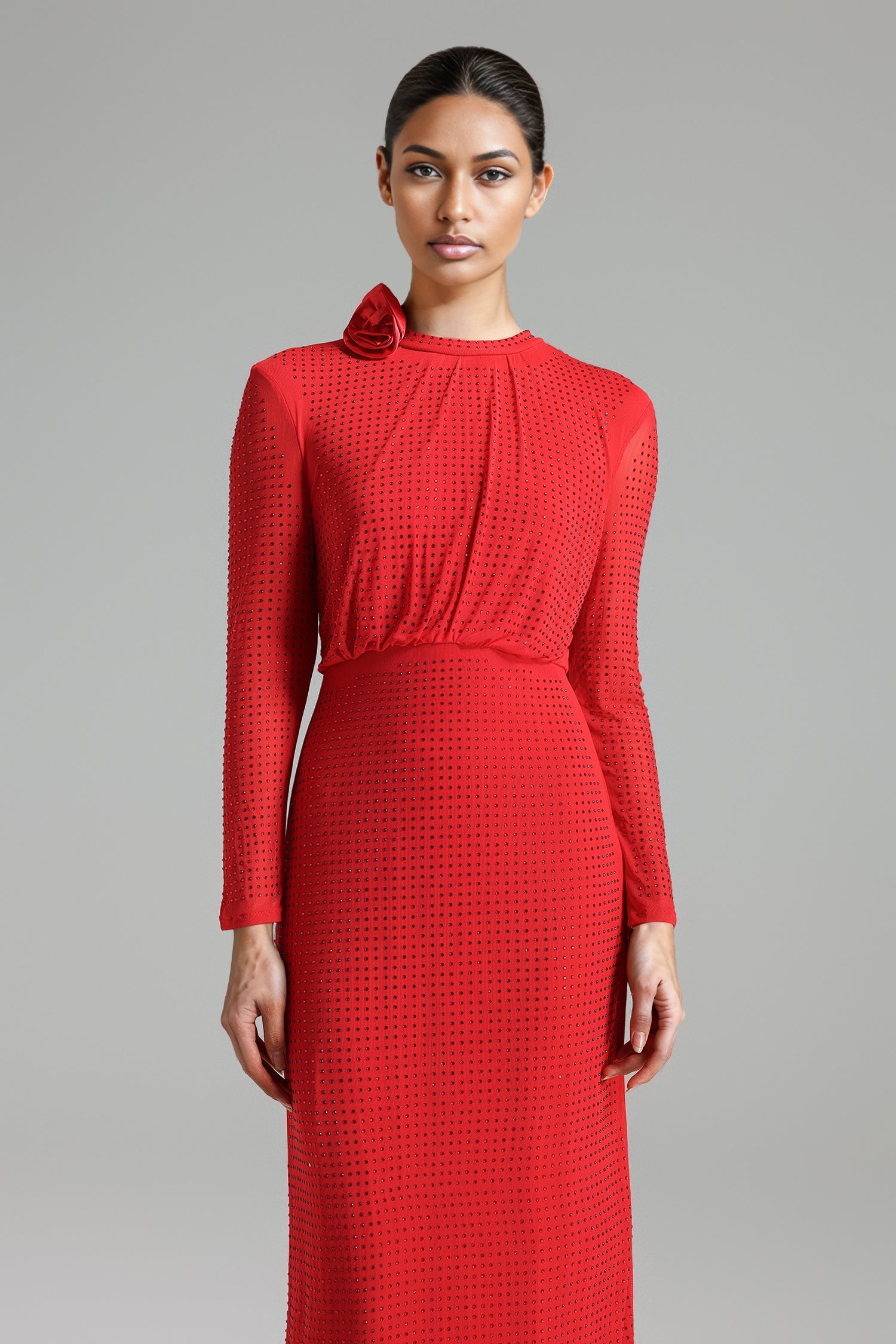 Diamante Flower Maxi Dress