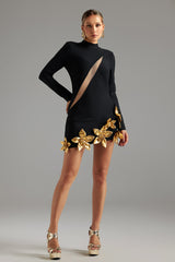 Cut Out Flowers Bandage Mini Dress