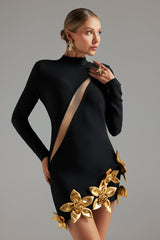 Cut Out Flowers Bandage Mini Dress