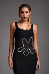 Robe longue bandage à découpes en losanges