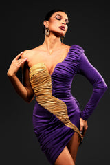 Robe courte patchwork en maille