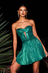 Robe mini bustier ajourée 