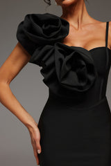 Halter Flowers Bandage Midi Dress