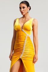 Diamante Slit Midi Dress