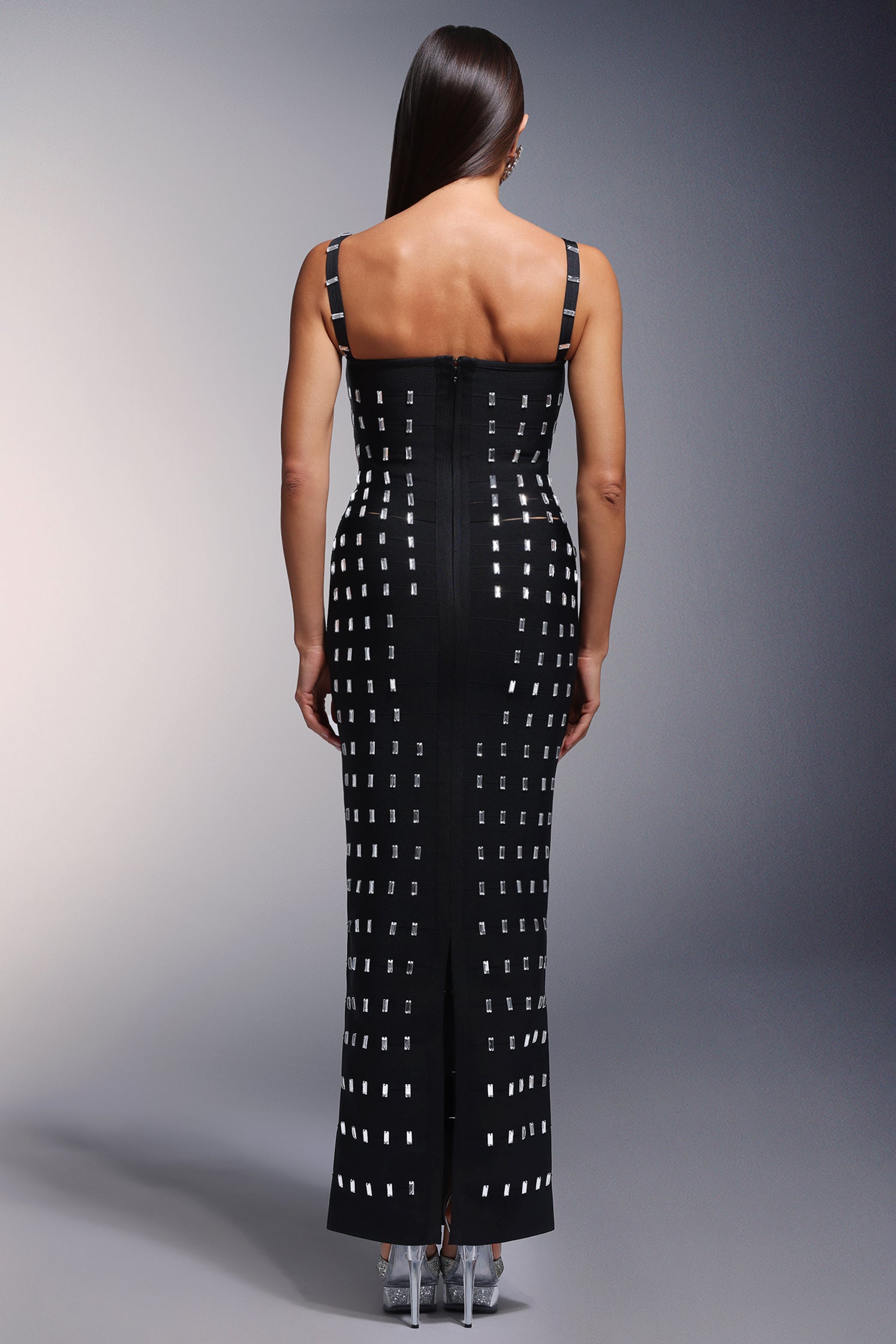 Hollow Diamond Bandage  Maxi Dress
