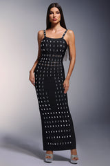 Hollow Diamond Bandage  Maxi Dress