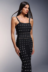 Hollow Diamond Bandage  Maxi Dress