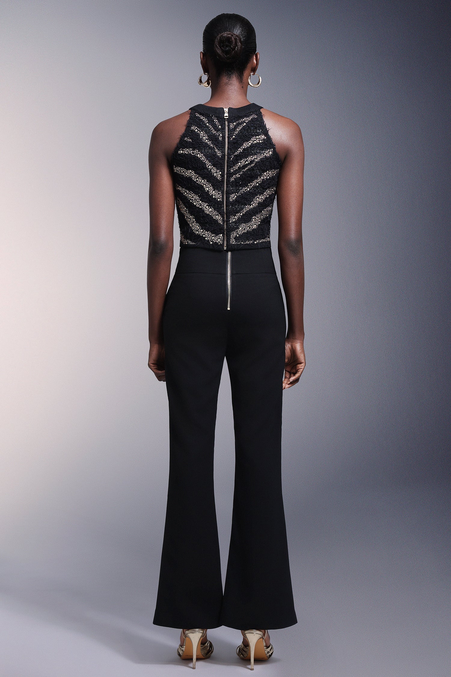 Ensemble maxi rayé sans manches