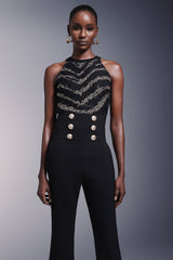 Ensemble maxi rayé sans manches