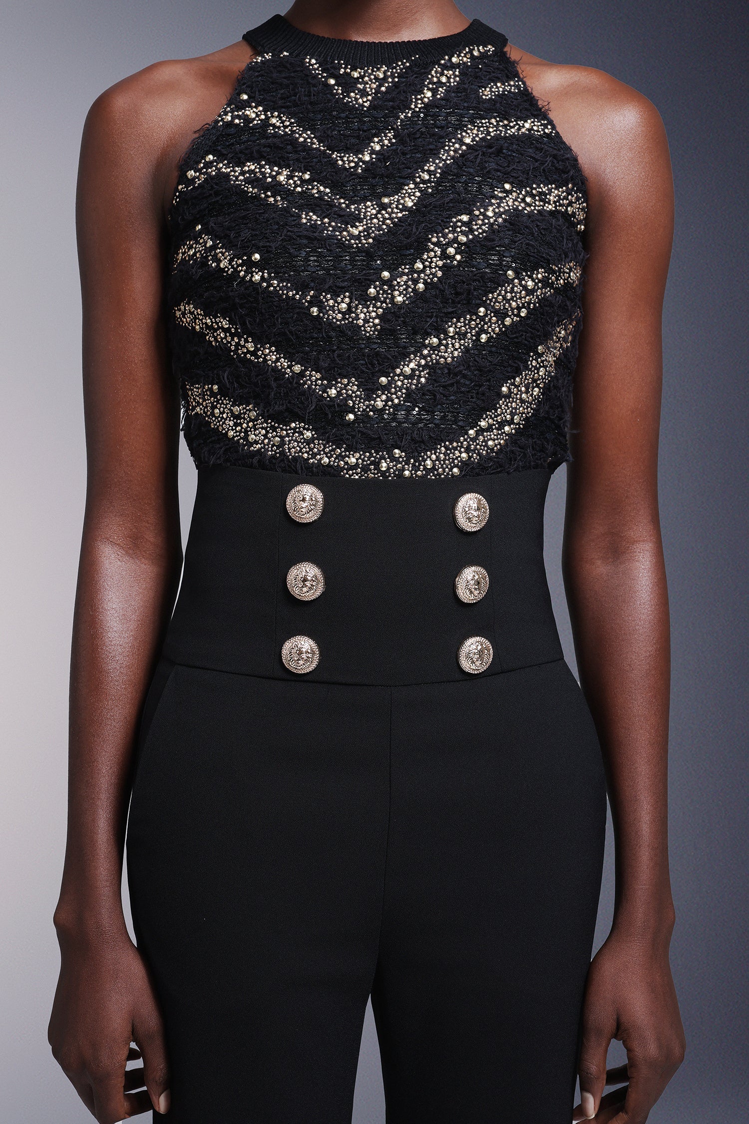 Ensemble maxi rayé sans manches