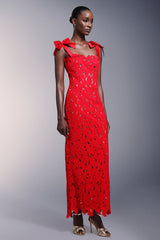 Bows Lace Sleeveless Maxi Dress