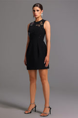 Sleeveless Round Neck Sequins Mini Dress