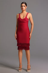 Sleeveless Tassel Bandage Mini Dress