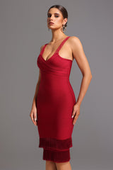 Sleeveless Tassel Bandage Mini Dress