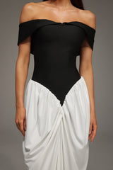 Sleeveless Off The Shoulder Wrinkles Bandage Maxi Dress